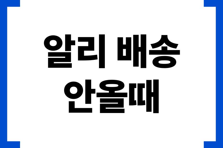 알리 배송 안올때