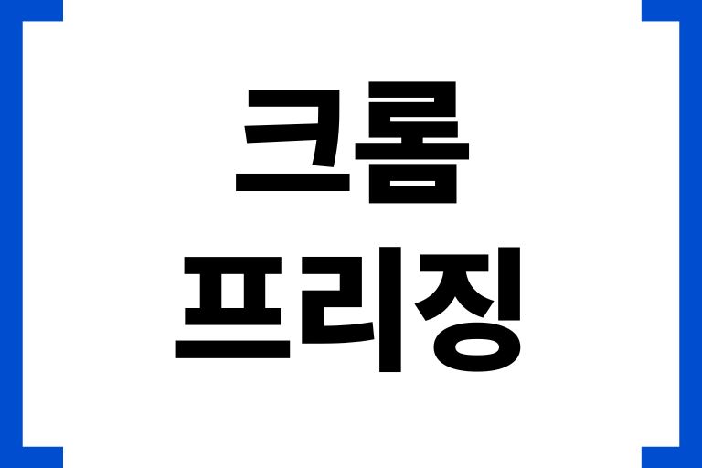 크롬 프리징(멈춤) 개선 해결하는 12가지 방법