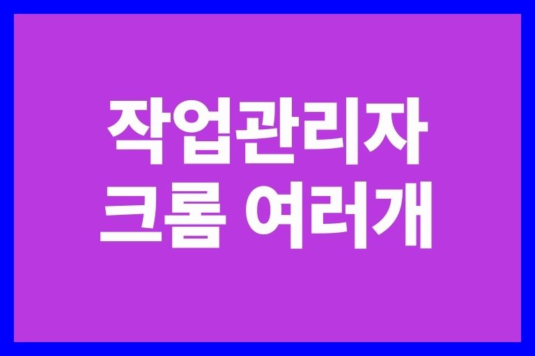 작업관리자 크롬 여러개