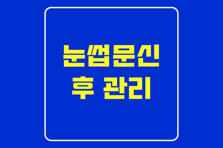 눈썹문신 후 관리