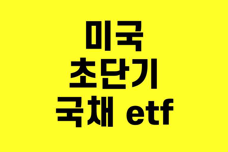 미국 초단기 국채 etf