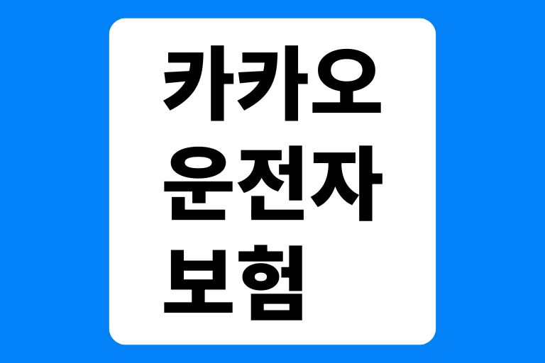 카카오 운전자보험 디시 가입해야하는 이유 후기