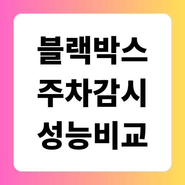 블랙박스 주차감시 기능 성능 비교 방법