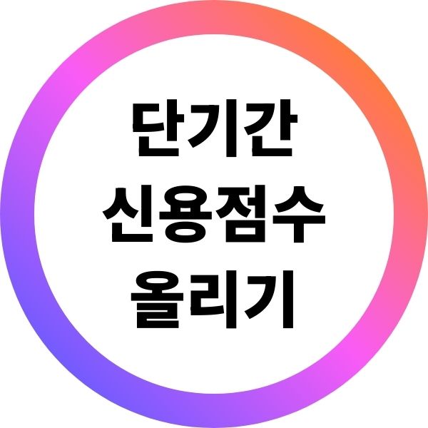 단기간 신용점수 올리기