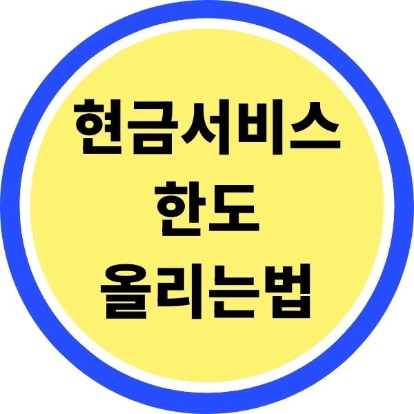 현금서비스 한도 올리는법